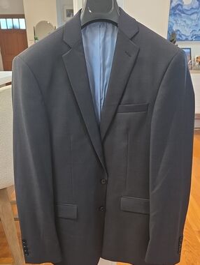 Charles Tyrwhitt Mens 100% Wool Tailored Fit Charcol Blazer W/ Notch Lapel (38L)